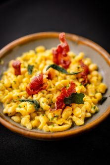 pumpkin spaetzle w/ crispy charcuterie