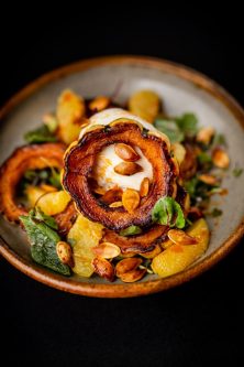 burrata salad w/ roasted delicata squash